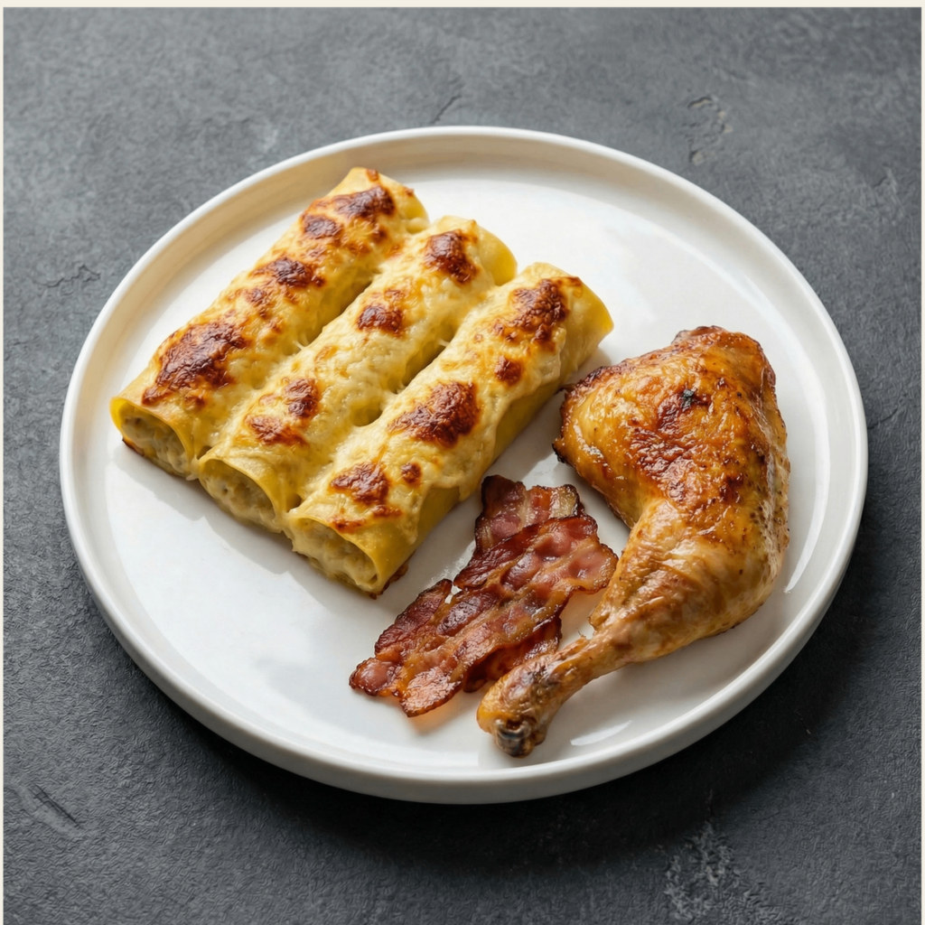 Canelones de POLLO Y PANCETA