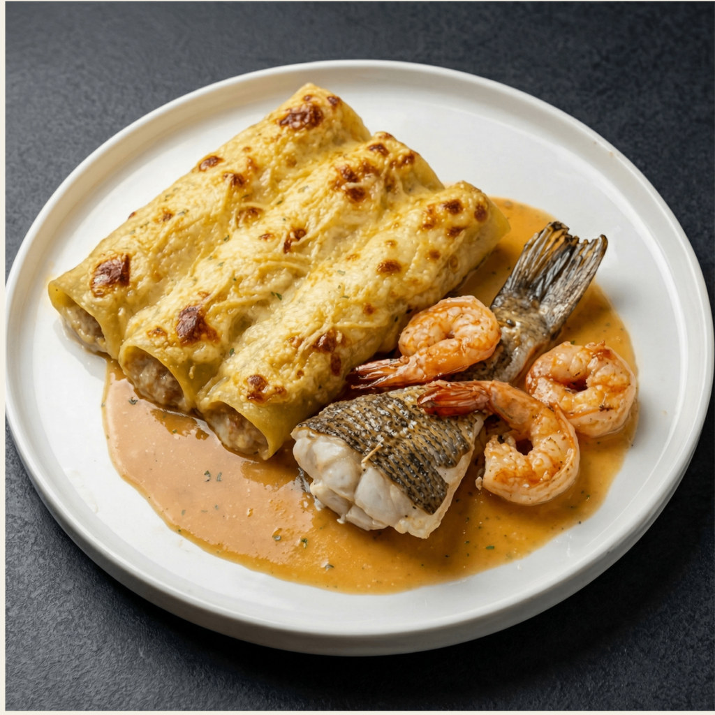 Canelones de RAPE Y LANGOSTINOS